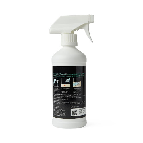 Medline Skintegrity Wound Cleanser (pack of 6), 16 ounce Spray Bottle, for wound cleaning, debridement, removing protein, pressure injuries, infected wounds, spray can be adjusted from mist to stream