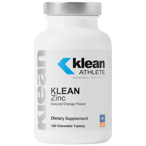 Klean Athlete Klean Zinc, Natural Orange Flavor, 100 Chewable Tablets