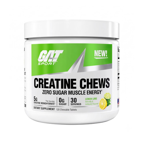 GAT SPORT CREATINE Chews, Lemon Lime, 120 Tablets (30 Servings)