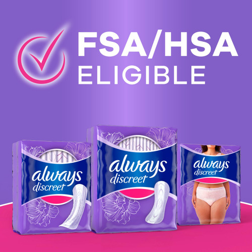 Always Discreet Incontinence Panty Liners for Bladder Leaks, Size 2, Very Light Absorbency, 120 Count (Pack of 2)