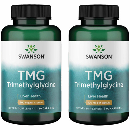 Swanson TMG Trimethylglycine Amino Acid, 500 mg, 90 Capsules, 2 Pack