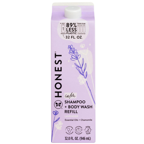 The Honest Company Shampoo Body Wash Refill Carton, Lavender Calm, 32 fl oz