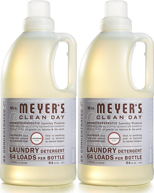 MRS. MEYER'S CLEAN DAY Laundry Detergent, Lavender, 64 fl oz, 2 Pack
