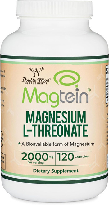 Magnesium L-Threonate 2,000mg Magtein, Natural Sleep Support, 120 Capsules