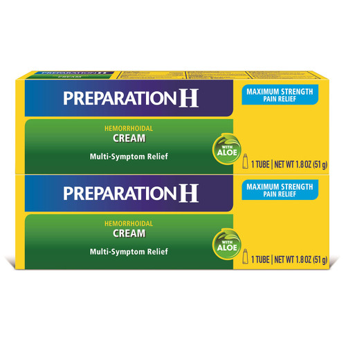 Preparation H Hemorrhoid Symptom Treatment Cream, 2 x 1.8 oz Tubes