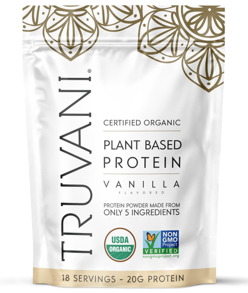 Truvani Organic Plant Based Protein Powder | Vanilla | 18 Servings