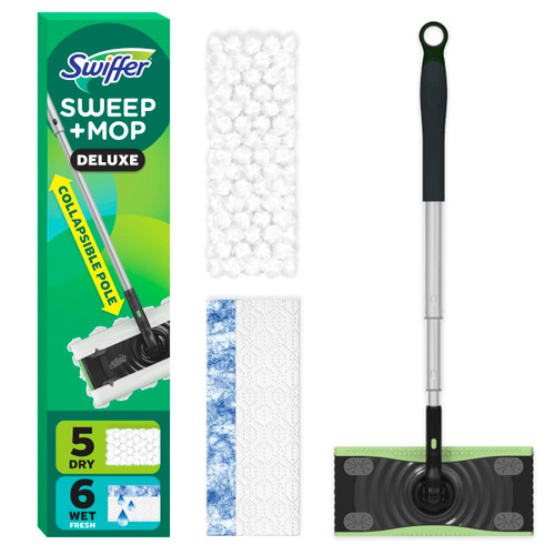 Swiffer Mop & Go Deluxe 2-in-1 Multi-Surface Kit for Floor Cleaning