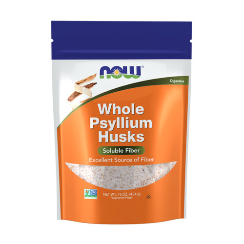 NOW Foods Supplements, Whole Psyllium Husks, Non-GMO Project Verified, Soluble Fiber, 16-Ounce (Pack of 8)