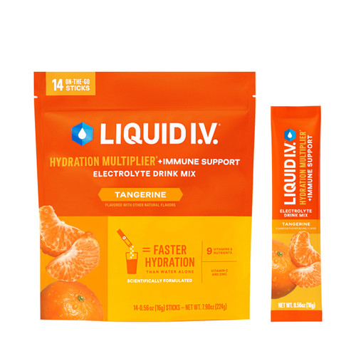 Liquid I.V. Hydration + Immune Electrolytes, Tangerine, 14 Count