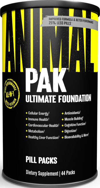 Animal Pak - Convenient Multivitamin for Men & Women Daily All-in-One Vitamin & Supplement Pack - Zinc, Vitamins C, B, D, Amino Acids, and Immune Support - Sports Nutrition Performance - 44 Count