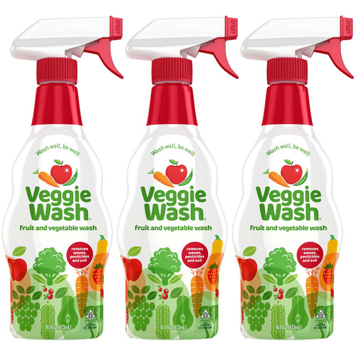 Veggie Wash Fruit and Vegetable Wash, 16 Fluid Ounce, Pack of 3