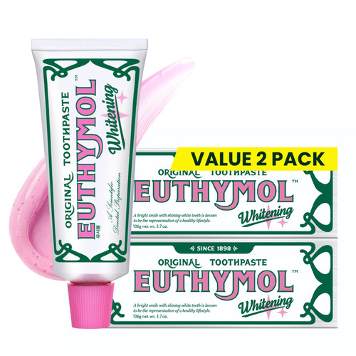 EUTHYMOL Whitening Toothpaste, Stain Removal in 2weeks | 3.7 floz*2 (2Pack)