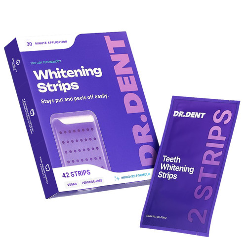 DRDENT Purple Teeth Whitening Strips - Safe for Enamel - Non Sensitive Teeth Whitening - Whitening Without Any Harm