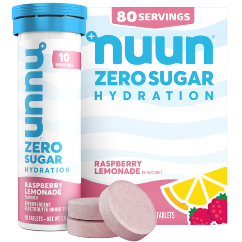 Nuun Zero Sugar Hydration Electrolyte Tablets, Raspberry Lemonade Flavor