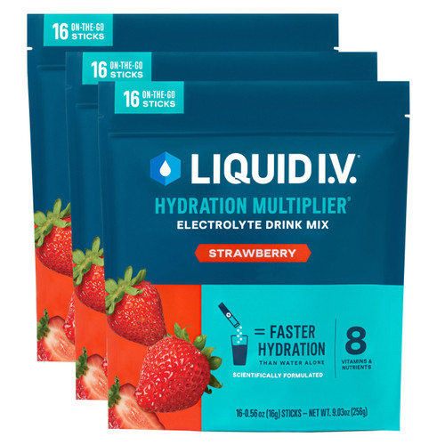 Liquid I.V. Hydration Electrolytes, Strawberry, 48 Count