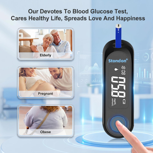 Glucose Monitor Kit, Diabetes Testing Kit, Blood Glucose Meter, 50 Glucometer Strips, 50 Lancets, Test Strips Blood Sugar Meter Glucometer