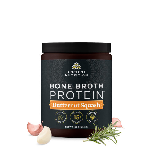 Ancient Nutrition Grass Fed Bone Broth Protein Powder, Butternut Squash