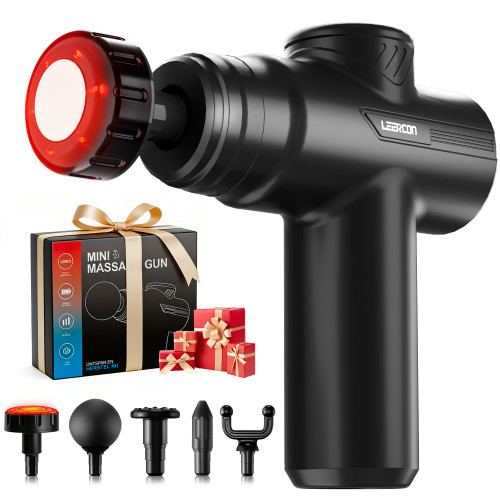 LEERCON Massage Gun with Heat, Deep Tissue Back Massager Gun Gifts for Men