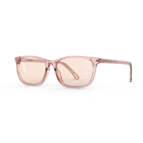 Bloomoak Rose Migraine Glasses,FL-Flex Light Sensitivity Relief Tinted Glasses for Indoor Fluorescent Glare/Women (Migraine glasses, Light Rose Coral - Transparent Petal Pink Frame(Light · Indoor))