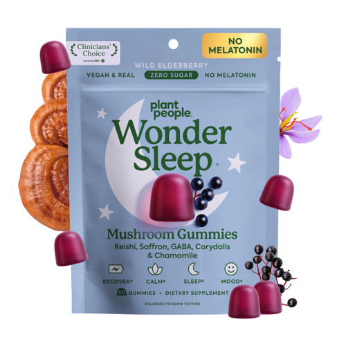 Plant People WonderSleep Mushroom Gummies Supplement for Sleep, 60ct