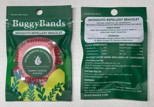 BuggyBands 60 Pack Mosquito Repellent Bracelets, Individually Wrapped Wristbands, DEET Free, Natural and Waterproof Bands, Camping Travel Essentials (60 Count (Pack of 1))