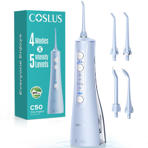 COSLUS ADA Accepted C50 Water Dental Flosser, 4 Modes 5 Intensity Levels