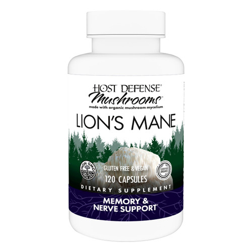 Host Defense Lion's Mane, Brain Health & Focus Support, 120 Capsules