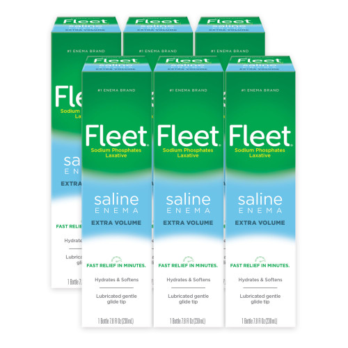 Fleet Enema Saline, Laxative for Constipation Relief, 7.8oz, Pack of 6