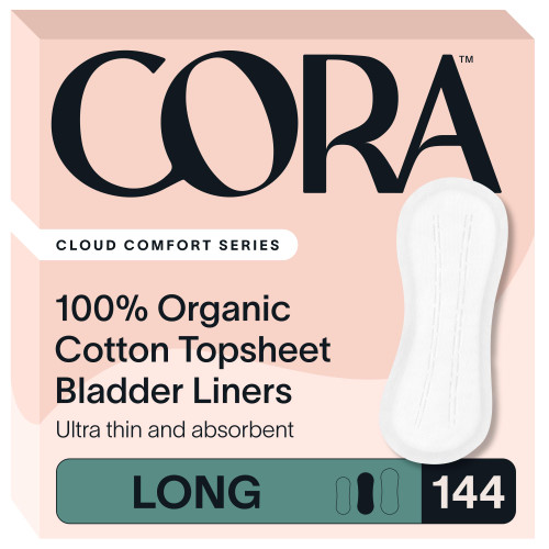 Cora 100% Organic Cotton Topsheet Bladder Liners (144 Long Bladder Liners)