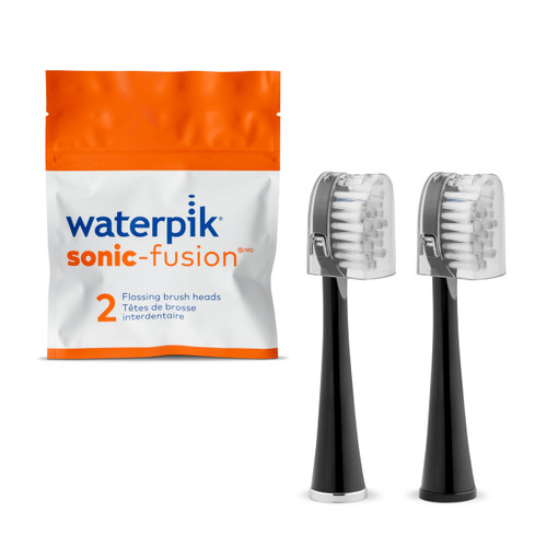 Waterpik Full Size Sonic-Fusion Replacement Brush Heads, 2 Count Black