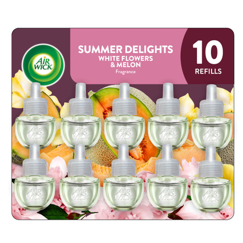 Air Wick Plug-In Scented Oil Refills, 10 Count, Summer Delights, Air Freshener, Essential Oils, Eco Friendly