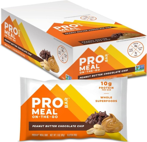 PROBAR MEAL Bar – Plant Based Meal Replacement Bar with Whole Food Ingredients, Oats, Nuts & Seeds, Vegan, Gluten Free, Non-GMO Nutrition Bar for Breakfast, Travel & On-the-Go Energy (Peanut Butter Chocolate Chip, 12 Count)