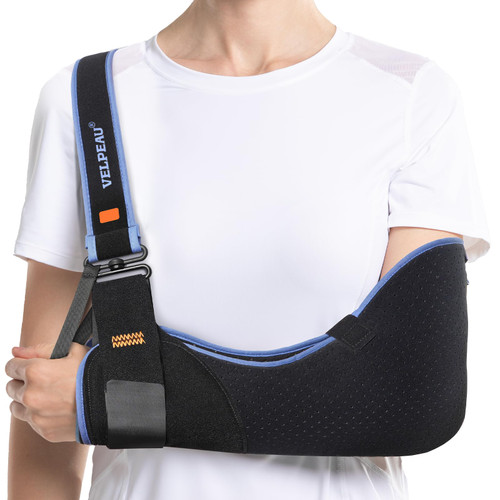 Velpeau Arm Sling Shoulder Immobilizer for Women and Men, fit Left or Right Arm - Rotator Cuff Support Brace - Medical Sling for Shoulder, Clavicle, Elbow Injury (Comfort type, X-Large: Bust 41″-47″)