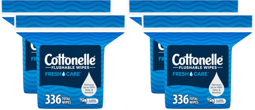 Cottonelle Fresh Care Flushable Wet Wipes,Adult Wet Wipes,4 Refill Packs,168-Wipes Per Pack,Packaging May Vary,(Pack of 672)