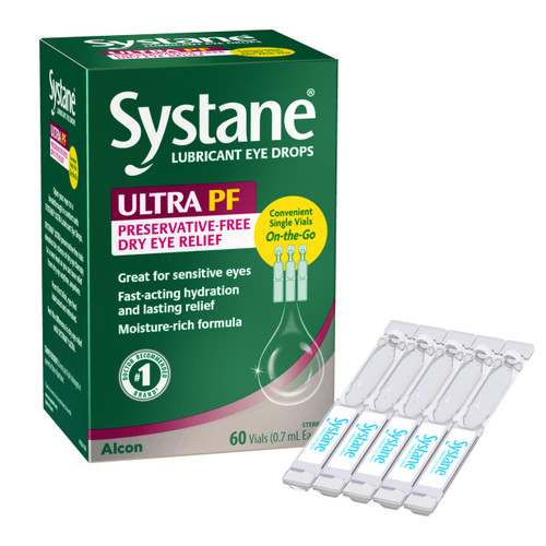 Systane ULTRA Preservative Free Dry Eye Relief Drops, 60 Ct Vials