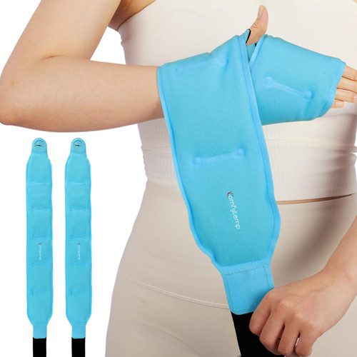 Comfytemp 24.5" Extra Long Wrist Ice Pack Wrap for Carpal Tunnel Relief, 2Packs