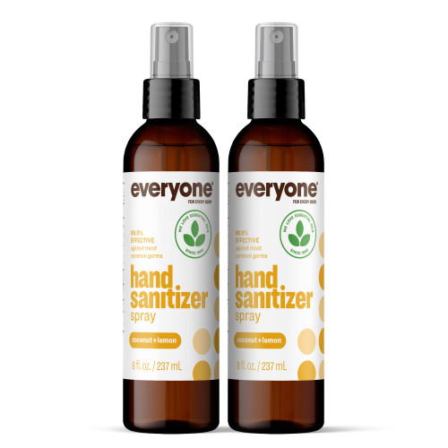 Everyone Natural Hand Sanitizer Spray, Coconut Lemon, 8 oz 2-Pack