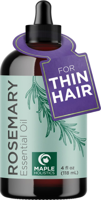 Pure Rosemary Essential Oil with Dropper - Undiluted Rosemary Oil for Hair Skin and Nails and Refreshing Aromatherapy Oil for Diffusers - Rosemary Essential Oil for Cleansing Dry Scalp Care 4oz