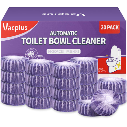 Vacplus Toilet Bowl Cleaner Tablets, 20 Pack, Auto Cleaning, Long-Lasting