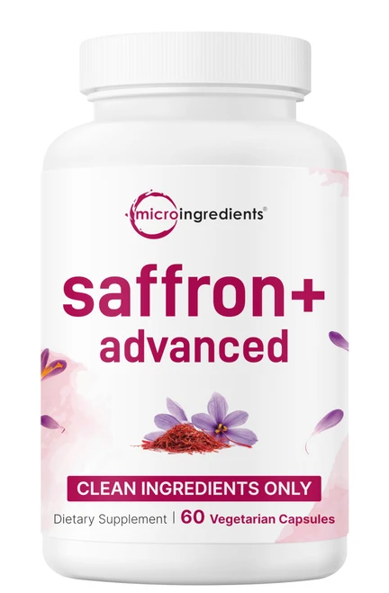 Micro Ingredients Saffron+ Advanced Supplements, 60 Vegetarian Capsules