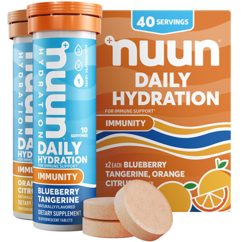 Nuun Immunity Electrolyte Tablets Blueberry Tangerine & Orange, 4 Pack