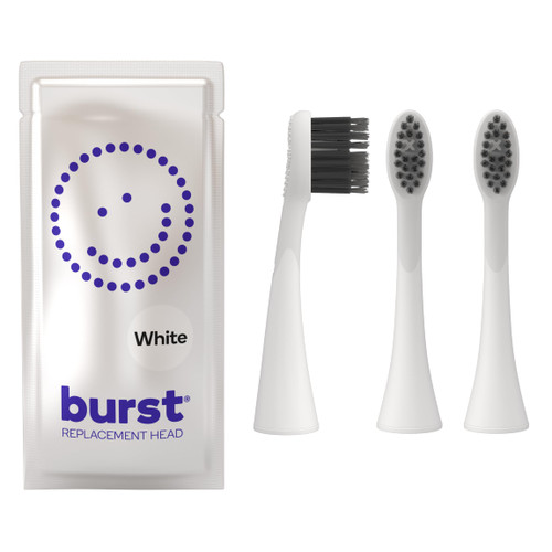 BURST Genuine Replacement Heads for Original Sonic Toothbrush (White)