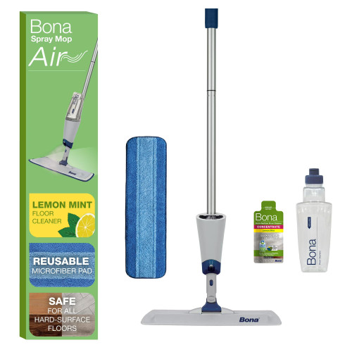 Bona Spray Mop Air - Includes Multi-Surface Floor Cleaner Concentrate and Microfiber Pad - Lemon Mint Scent - Lightweight & Compact Mop