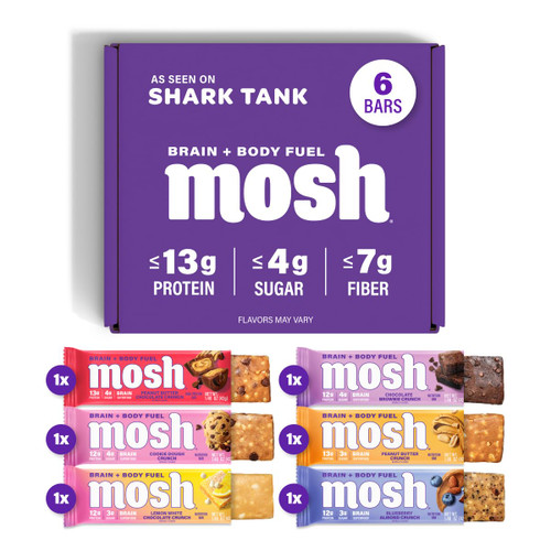 MOSH Variety Pack Brain Health Protein Bars, Keto, Gluten Free, 6 Ct