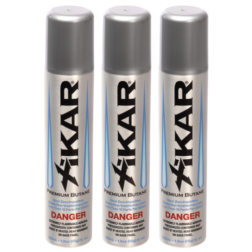 Xikar PUROFINE Butane Fuel Refill 100ml (3.38 fl oz) Canisters - 99.999% Ultra Refined, Food Grade, Culinary Butane Refill for Torch & Lighter, Jet Flame Lighter Fuel & Kitchen Torch Refills (3 Pack)