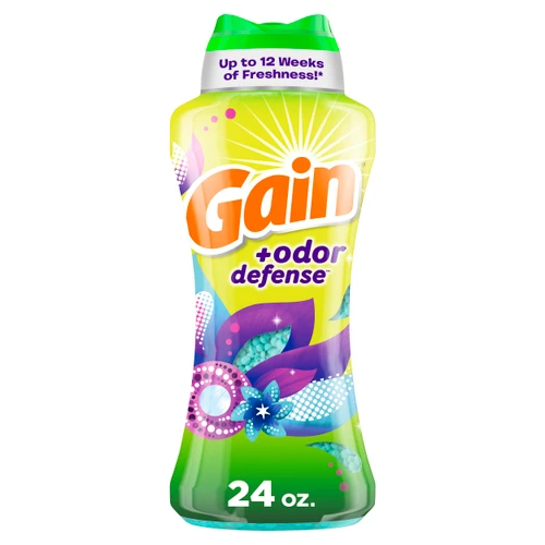Gain Odor Defense In-wash Scent Booster, Super Fresh Blast scent, 24 OZ, 2 in 1 Freshness plus Odor Protection, laundry scent beads