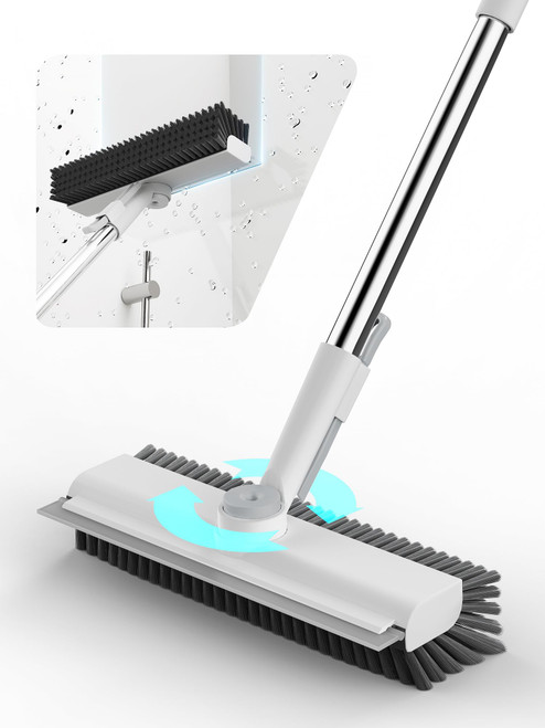 HelpX 3 in 1 Floor Scrub Brush with Long Handle, Multi-Angle Swivel Head