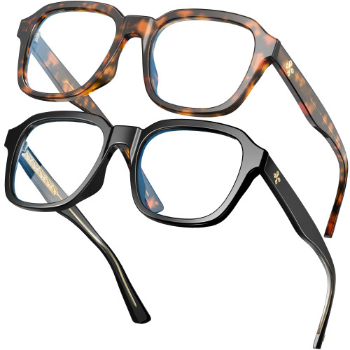 VISOONE Oversized Square Blue Light Blocking Glasses Fashion Computer Eyewear for Women and Men BENNETT