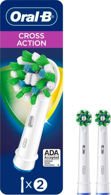 Oral-B CrossAction Electric Toothbrush Replacement Brush Heads Refill, 2ct (Packaging may vary)