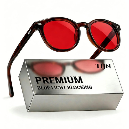 TIJN Blue Light Blocking Glasses Men Women,Vintage Round Frame Eyeglasses